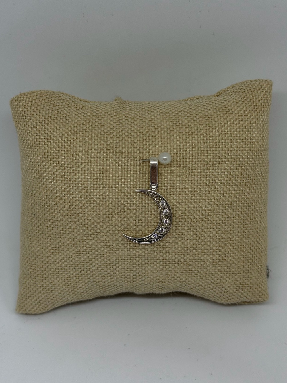 CZ Crescent Moon Pendant ā 925 Sterling Silver ā New